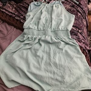 Light Aqua Halter Mini Dress